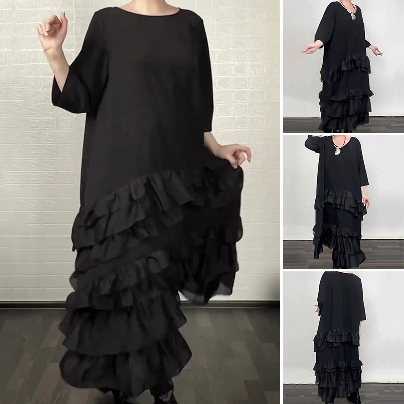Oversized Ruffle Layered Flowy Dress