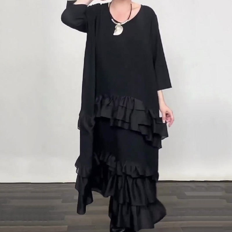 Oversized Ruffle Layered Flowy Dress