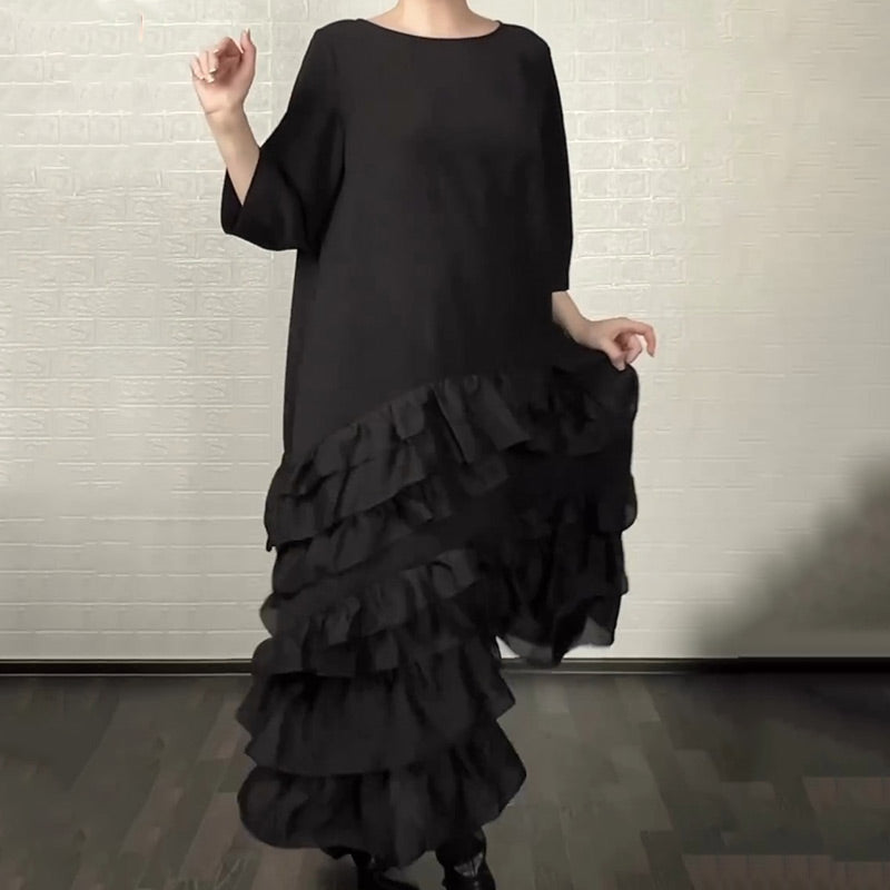 Oversized Ruffle Layered Flowy Dress
