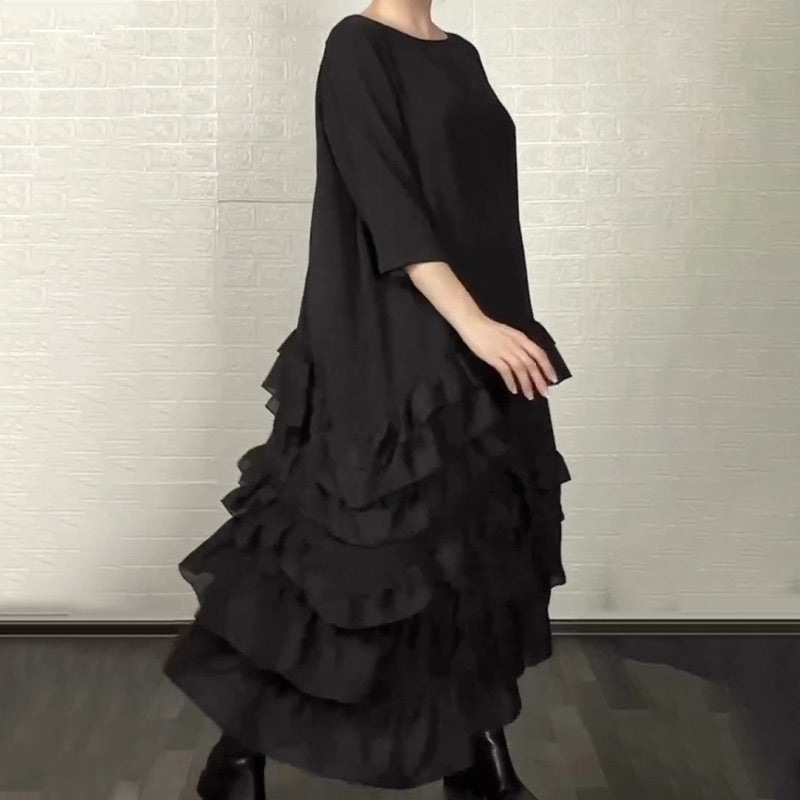 Oversized Ruffle Layered Flowy Dress