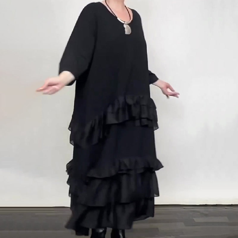 Oversized Ruffle Layered Flowy Dress