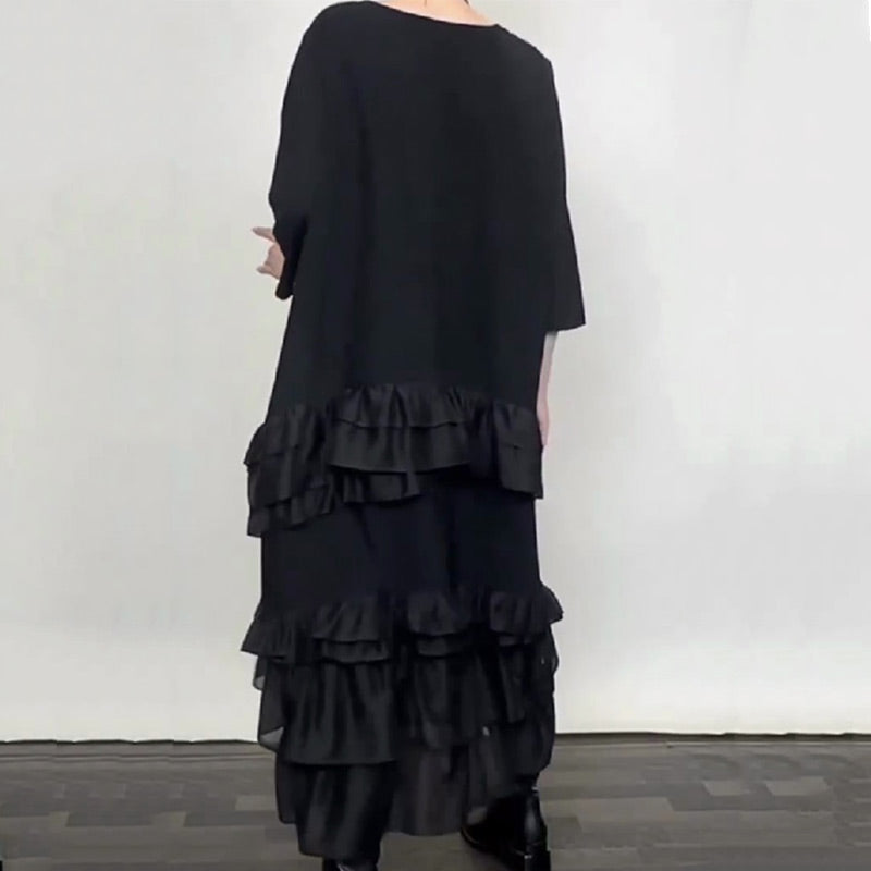 Oversized Ruffle Layered Flowy Dress