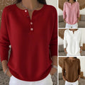 Women's Button V-Neck Knit Sweater