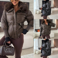 Women's Chic Puffer Jacket with Faux Fur Collar