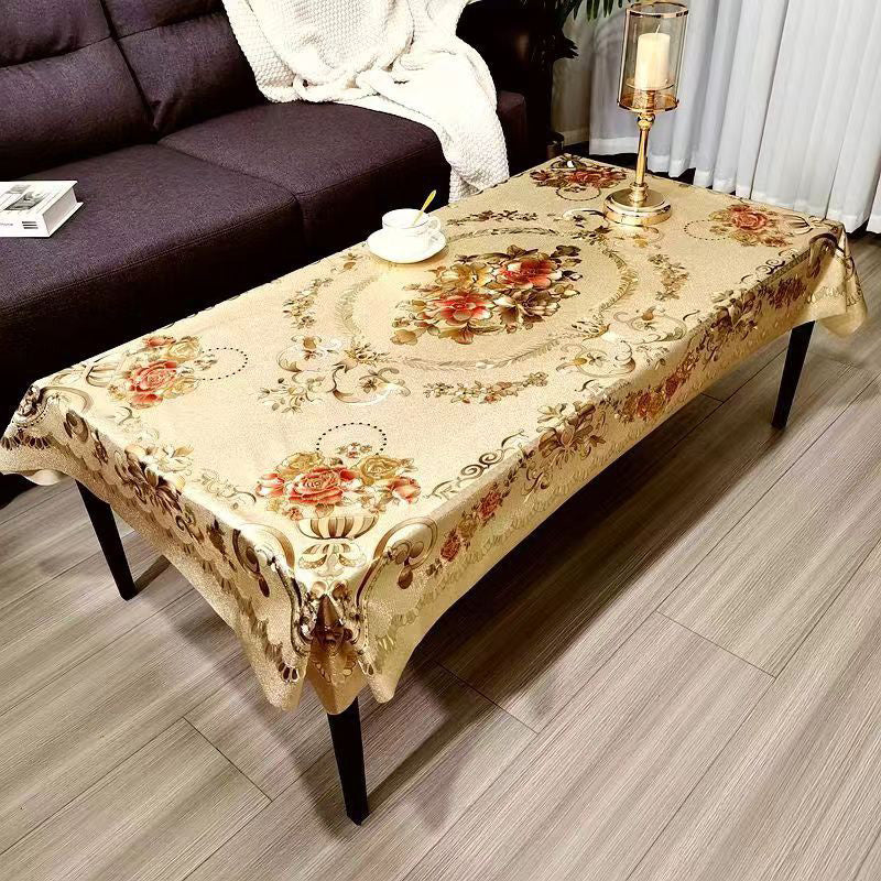 Multifuntional Waterproof Oilproof Floral Tablecloth