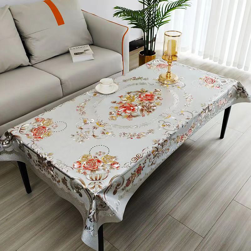 Multifuntional Waterproof Oilproof Floral Tablecloth