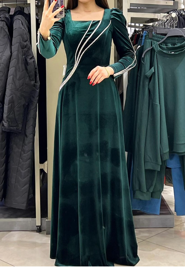 Velvet Diamond Maxi Party Dress