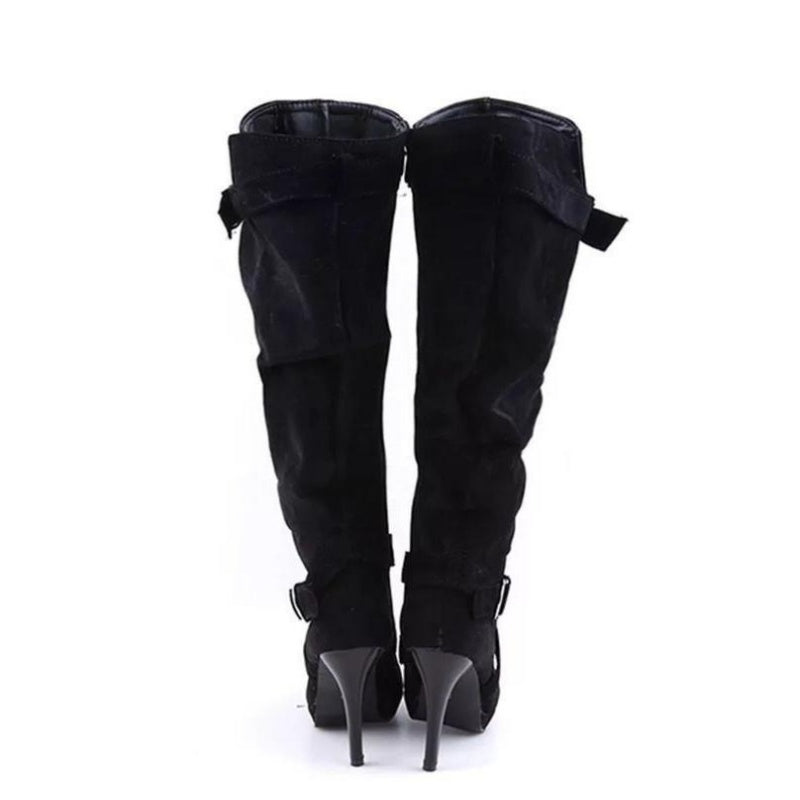Women's High-Heel Slouchy Over-the-Knee Boots