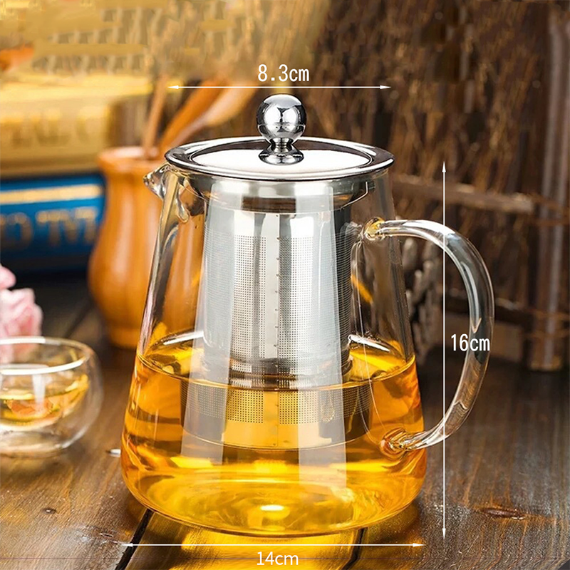Glass Teapot with Removable Stainless Steel Infuser