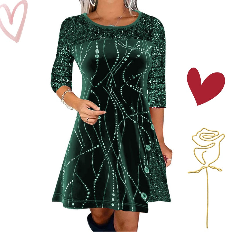 Elegant Sequin A-Line Dress