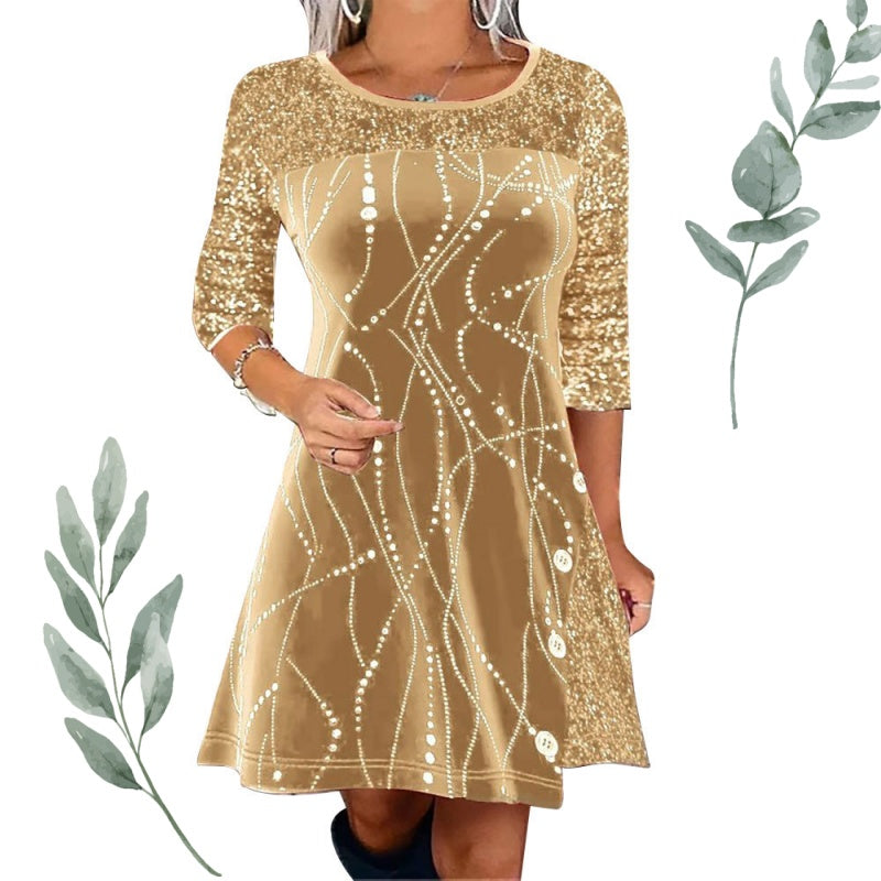 Elegant Sequin A-Line Dress