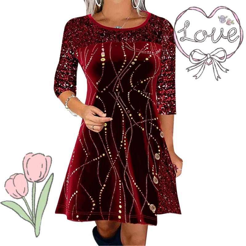 Elegant Sequin A-Line Dress