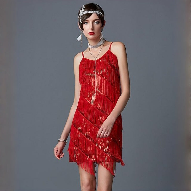 Women's Sequin Fringe Party Dress