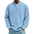 Men's Quarter-Zip Ribbed Long Sleeve Pullover🚛