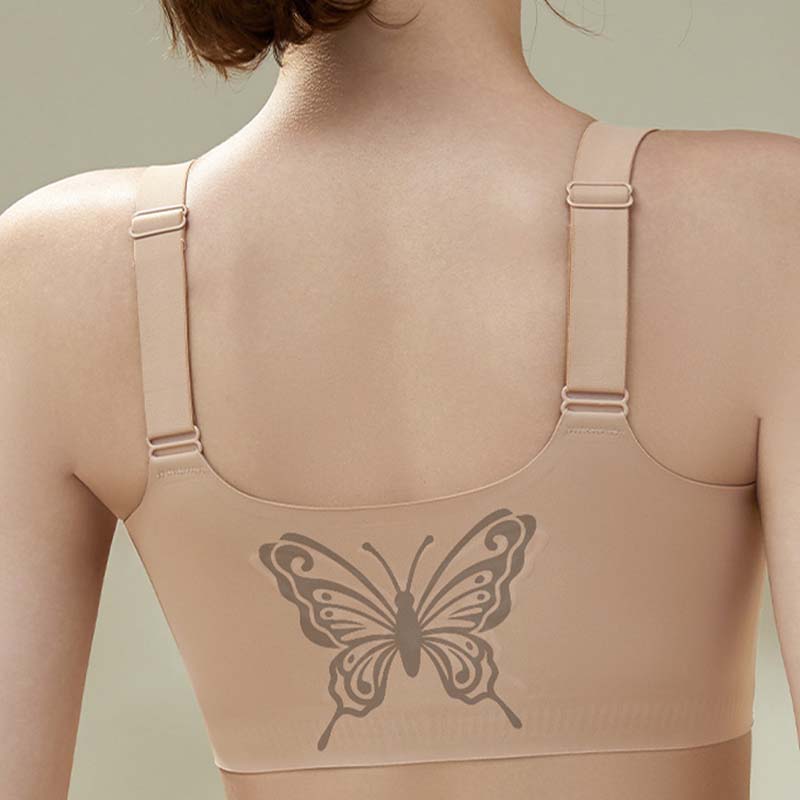 Women's Comfortable Wireless Seamless Zip Front Closure Bra