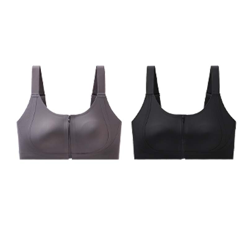 Women's Comfortable Wireless Seamless Zip Front Closure Bra