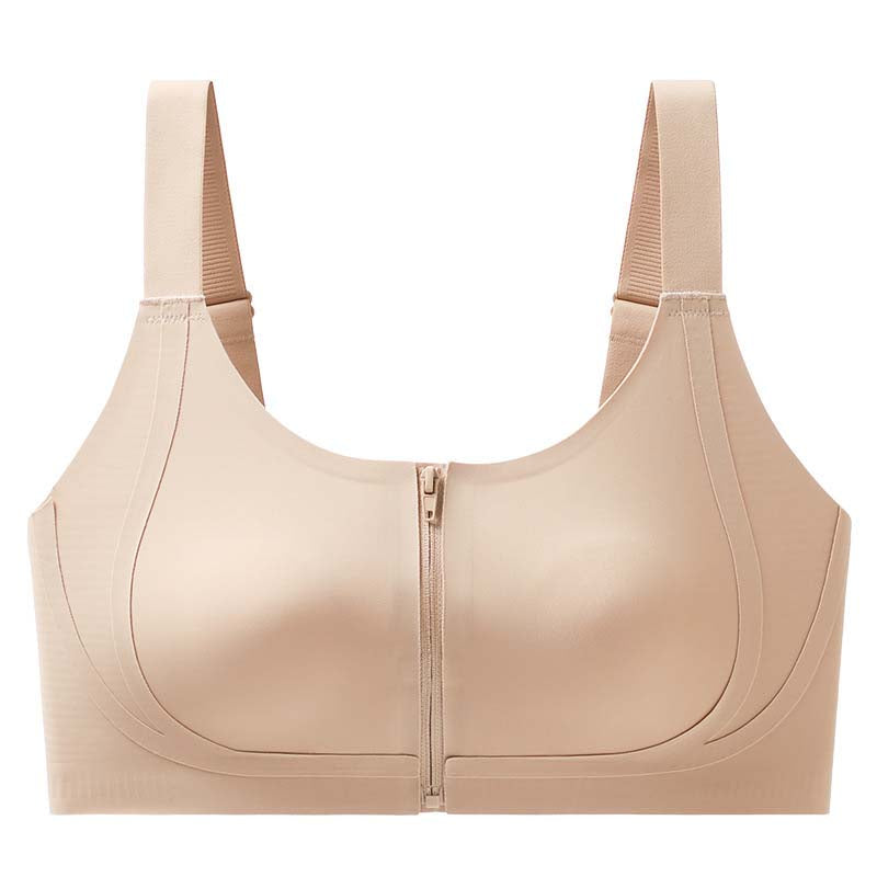 Women's Comfortable Wireless Seamless Zip Front Closure Bra
