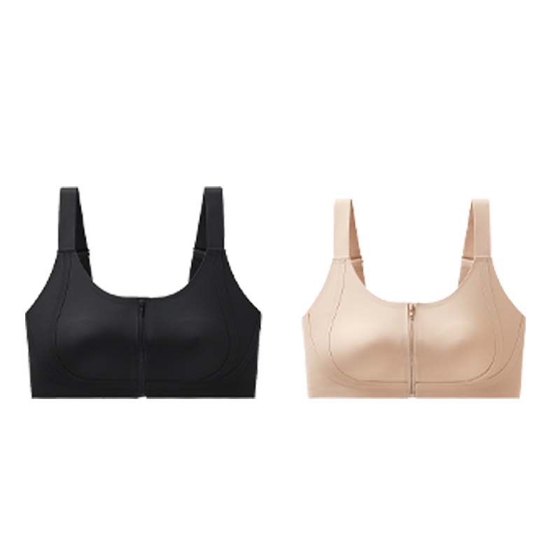 Women's Comfortable Wireless Seamless Zip Front Closure Bra