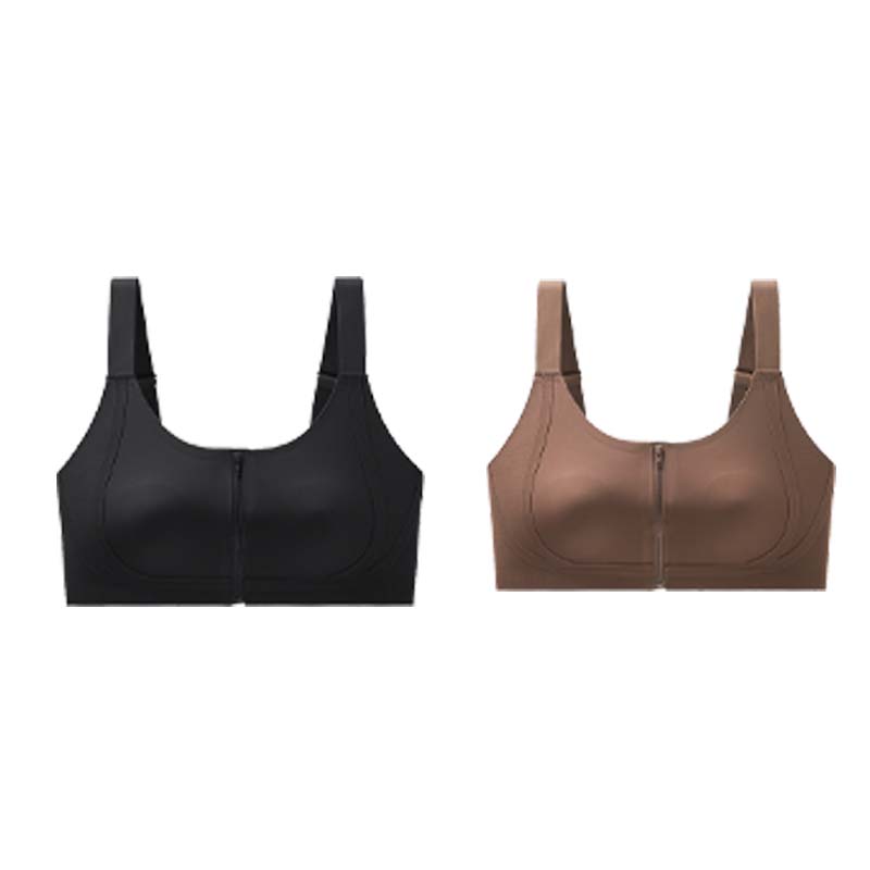 Women's Comfortable Wireless Seamless Zip Front Closure Bra