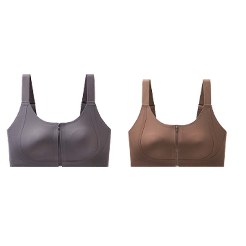 Women's Comfortable Wireless Seamless Zip Front Closure Bra