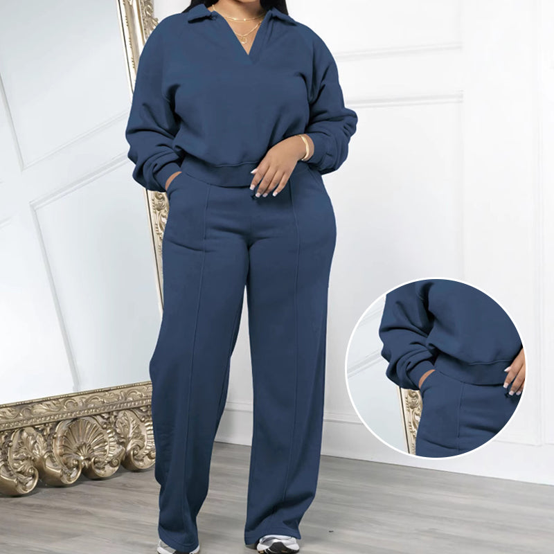 Long Sleeve Top & Elastic Drawstring Pants Set