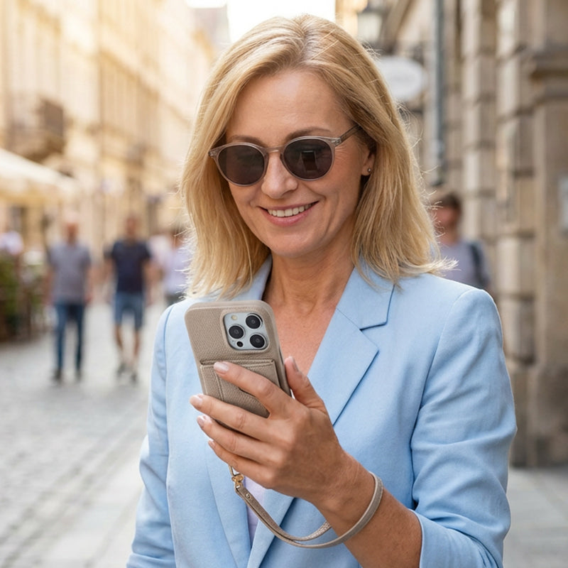 Protective Pink Wallet Phone Case with Mirror & Wristlet