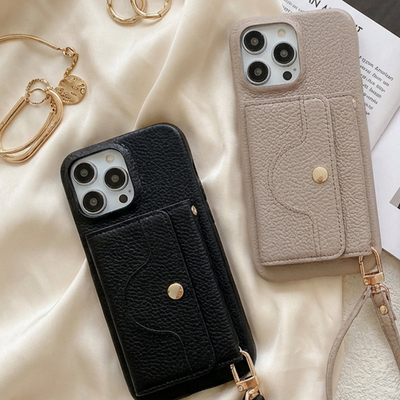 Protective Pink Wallet Phone Case with Mirror & Wristlet