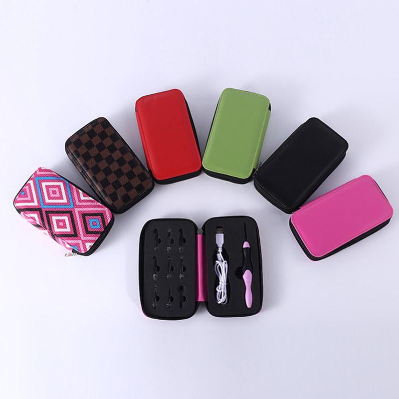 Crochet hooks with LED light, 11 pieces