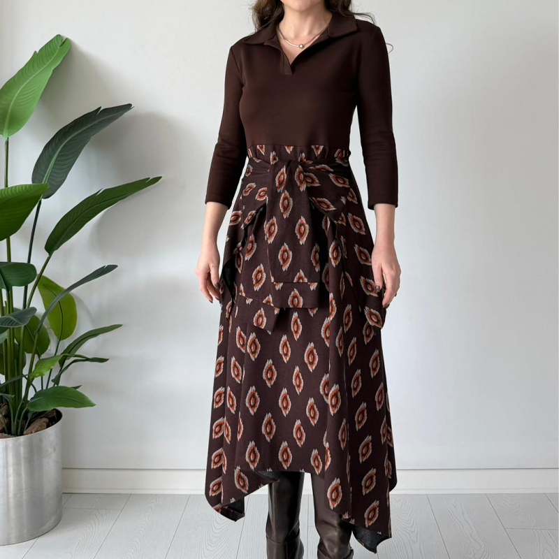 Tie-Waist Fit & Flare Midi Dress