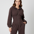 Warm Hooded Jumpsuit with Corset Waist