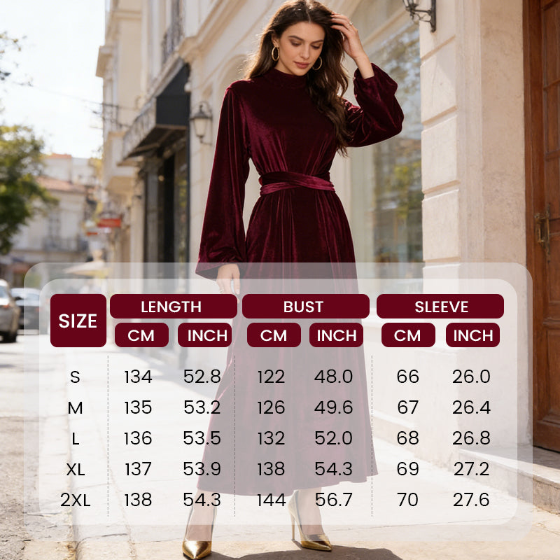 Elegant Velvet Bell Sleeve Maxi Dress
