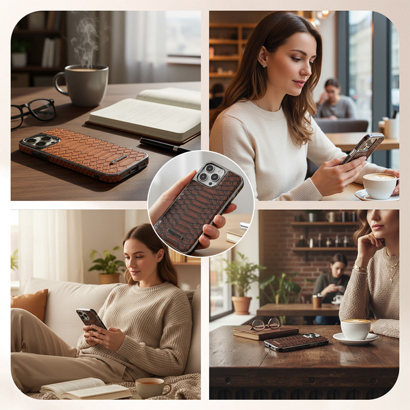 Snakeskin Texture Faux Leather Phone Case