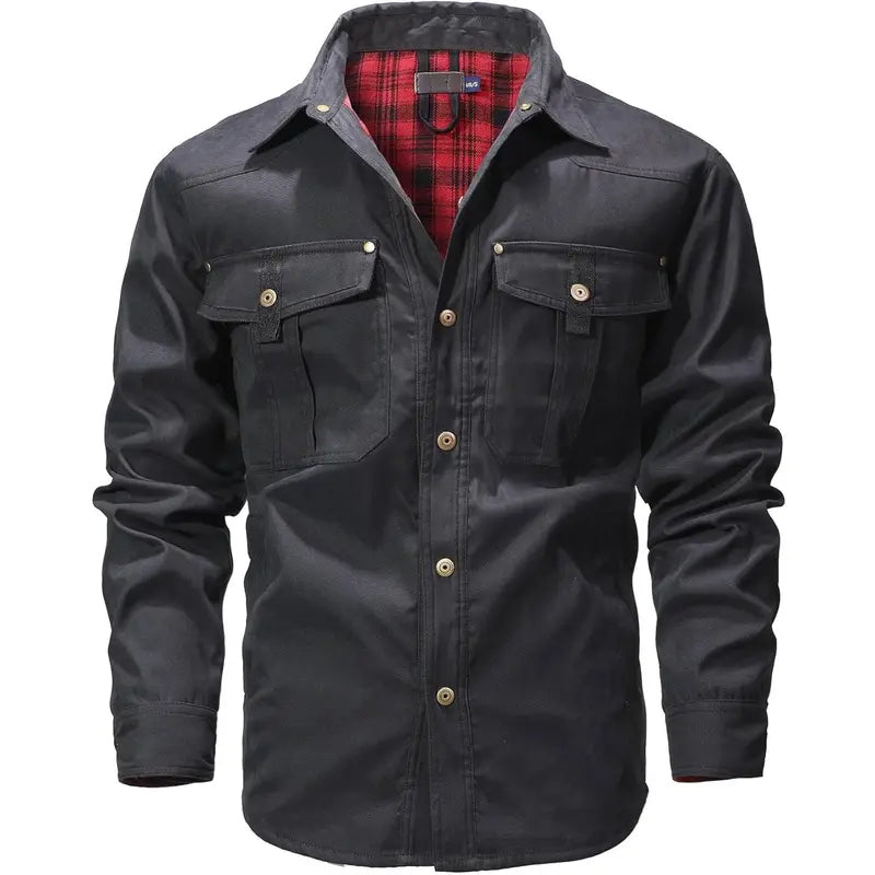 Men’s Flannel-Lined Western Snap Jacket