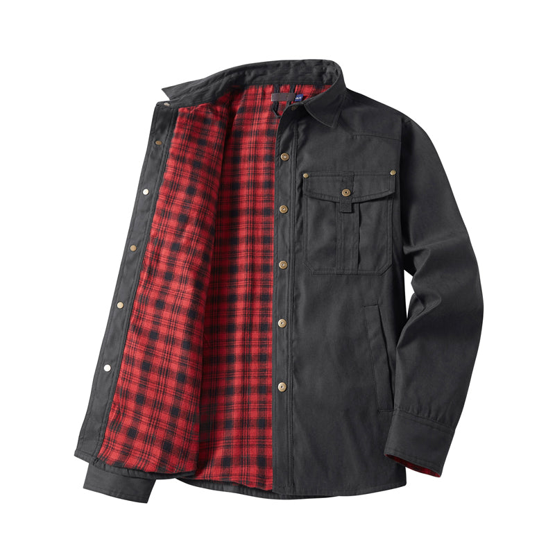 Men’s Flannel-Lined Western Snap Jacket