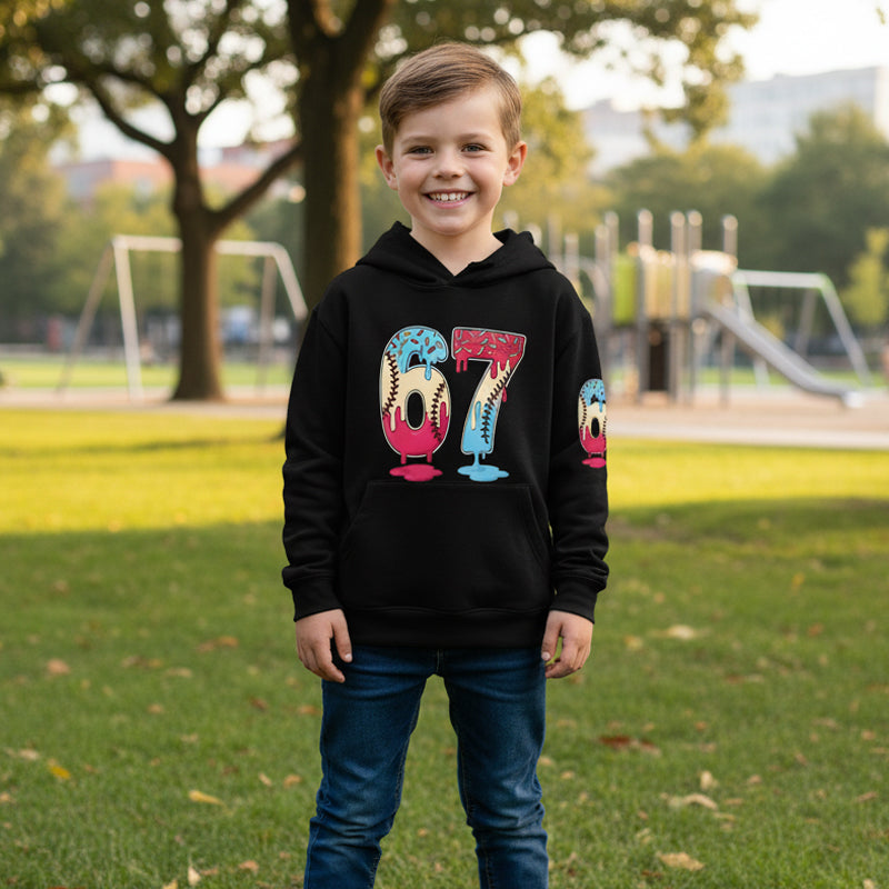 Kids' Funny 67 Meme Hooded Sweatshirt（53% OFF）