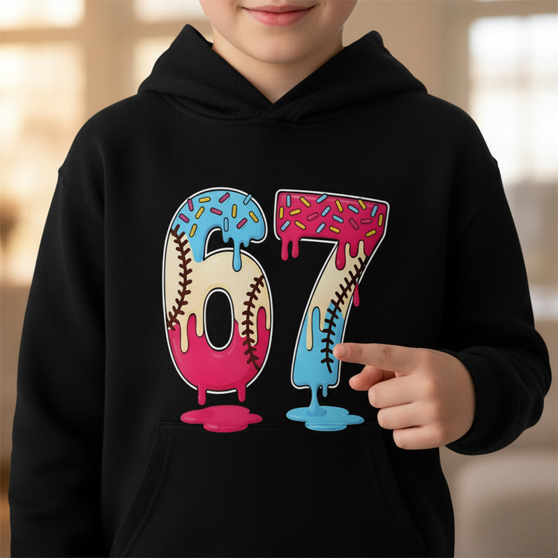 Kids' Funny 67 Meme Hooded Sweatshirt（53% OFF）
