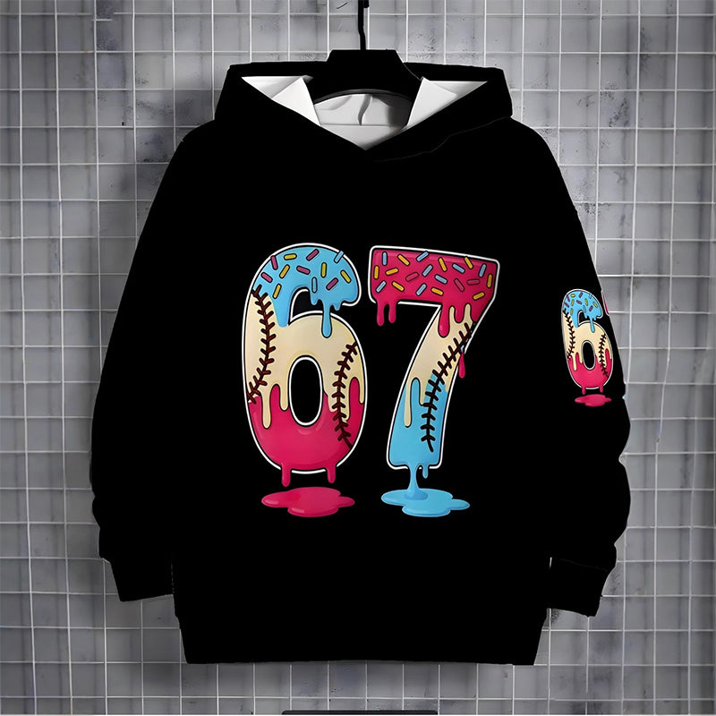 Kids' Funny 67 Meme Hooded Sweatshirt（53% OFF）