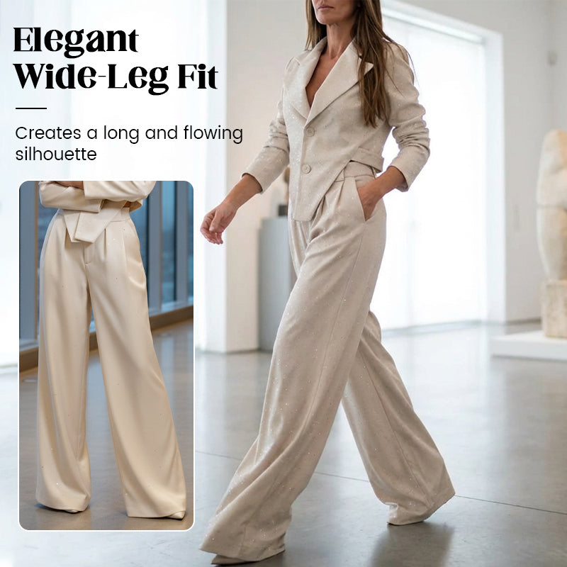 Women's Asymmetric Lapel Blazer & Pants Set