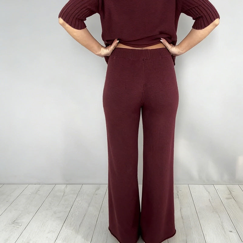 Women's High Neck Half-Sleeve Top & Pants Set