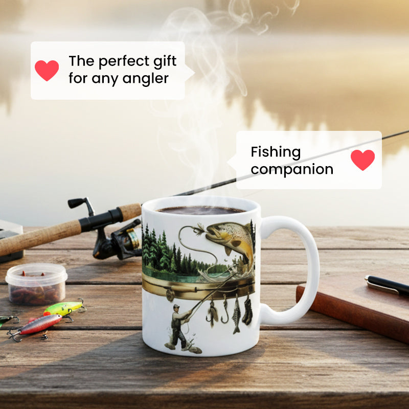 Ceramic Fishing Themed Coffee Mug