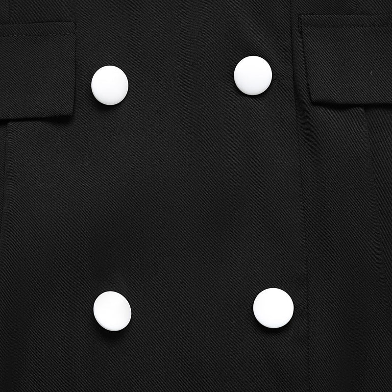 Elegant V-Neck Double-Breasted Blazer Dress