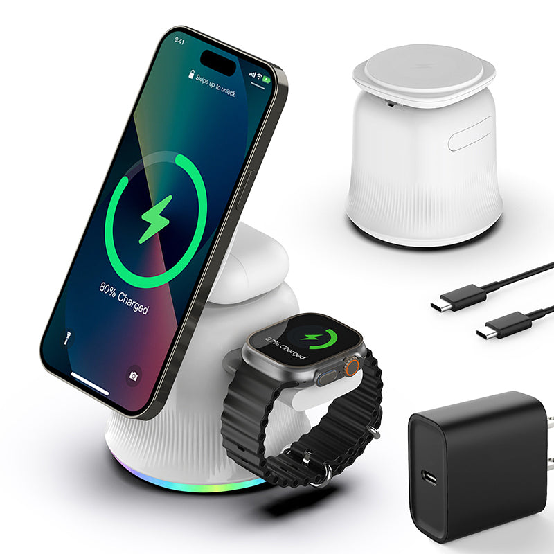 3-in-1 Foldable Magnetic Wireless Charging Station