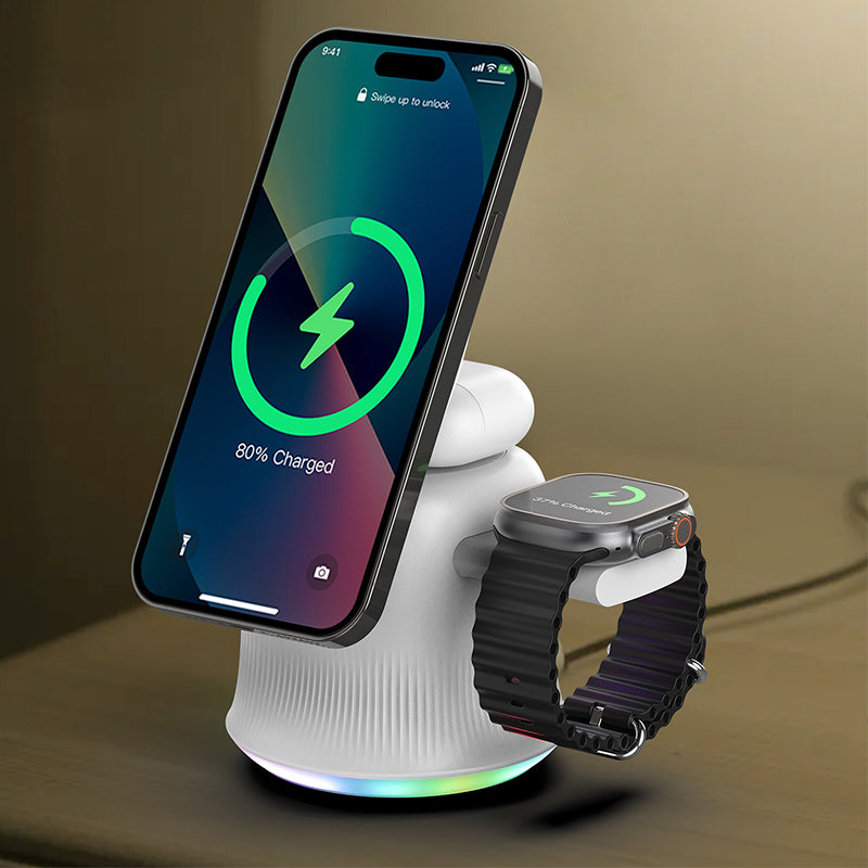 3-in-1 Foldable Magnetic Wireless Charging Station