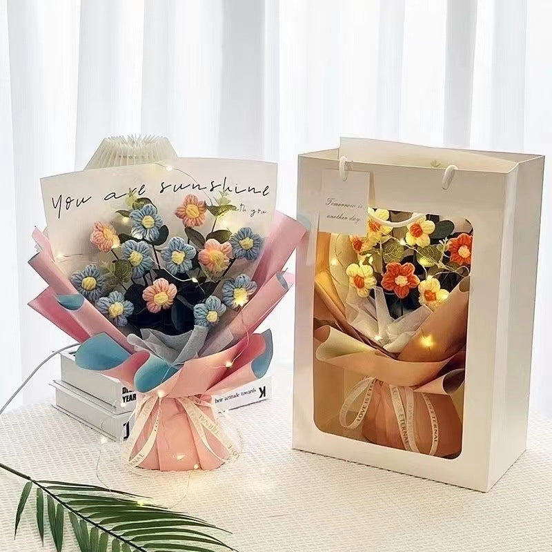 Valentine's Day Crocheted Daisy Bouquet