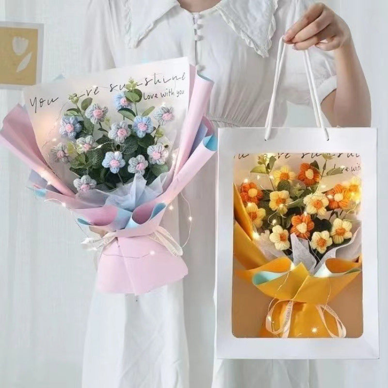 Valentine's Day Crocheted Daisy Bouquet