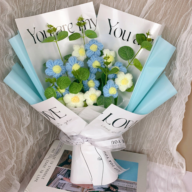 Valentine's Day Crocheted Daisy Bouquet