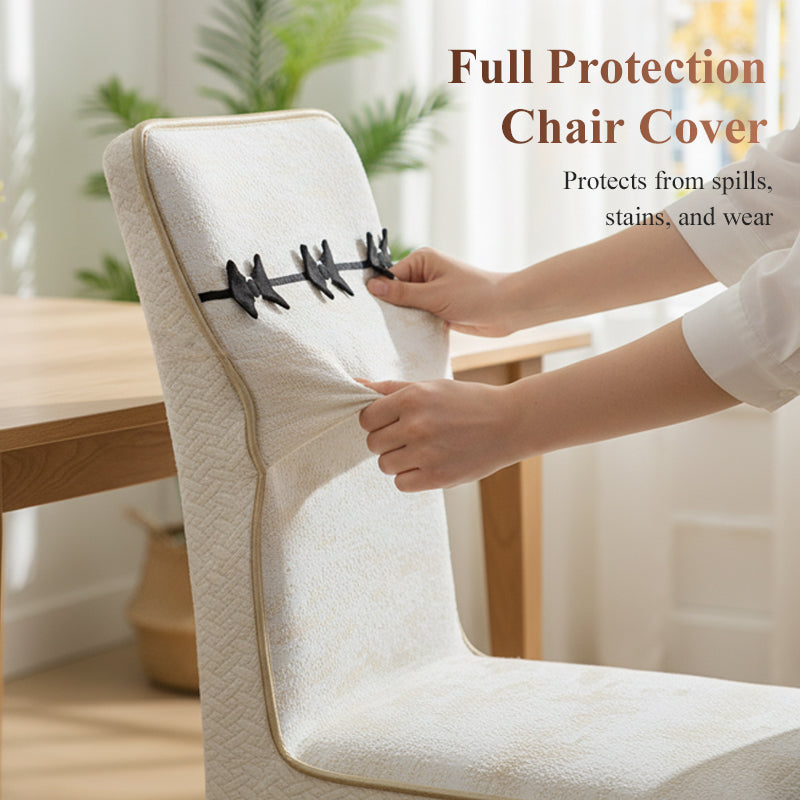 Full Coverage Chair Cover with Elegant Jacquard