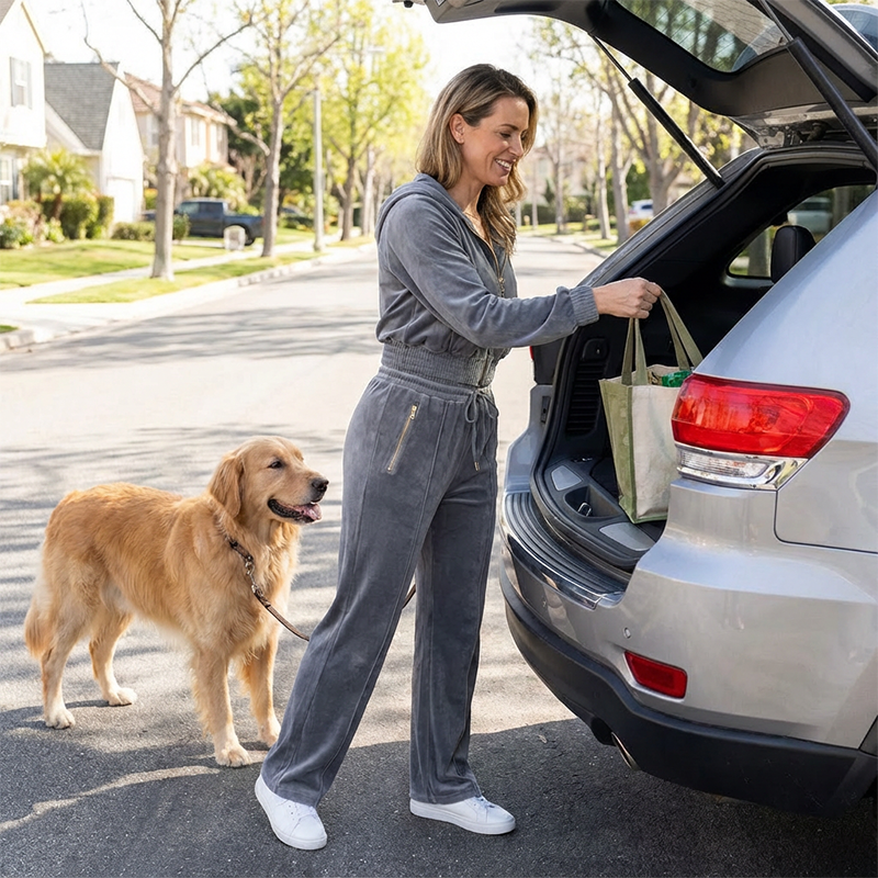 Women's Cropped Sweatshirt & Pants Set