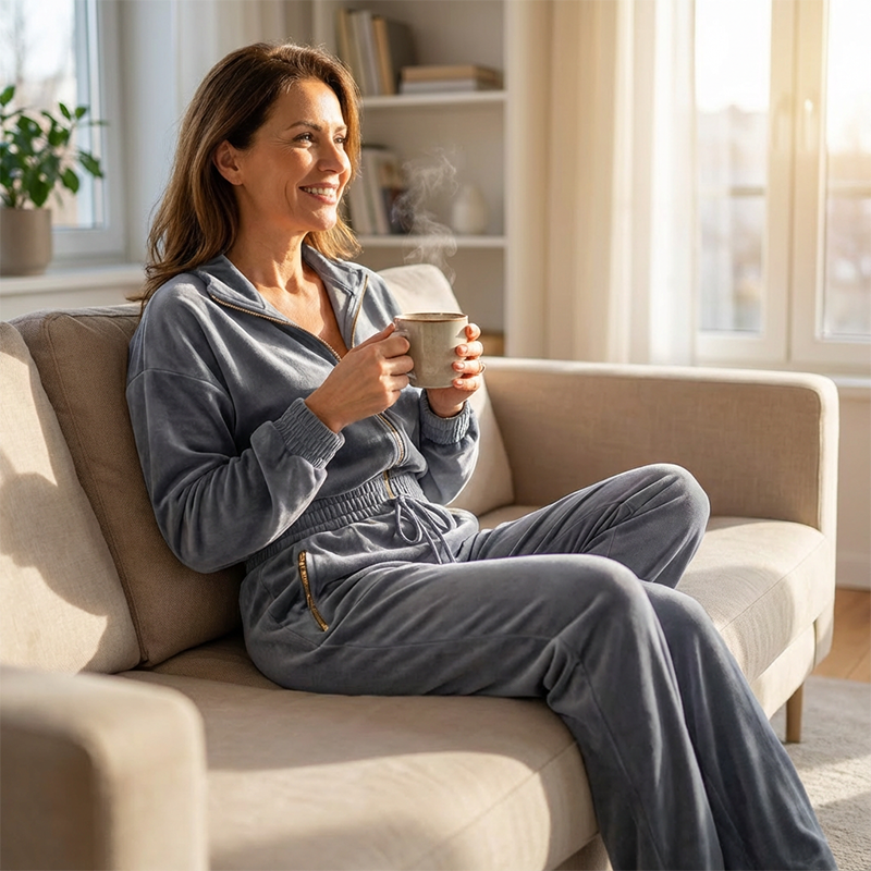 Women's Cropped Sweatshirt & Pants Set