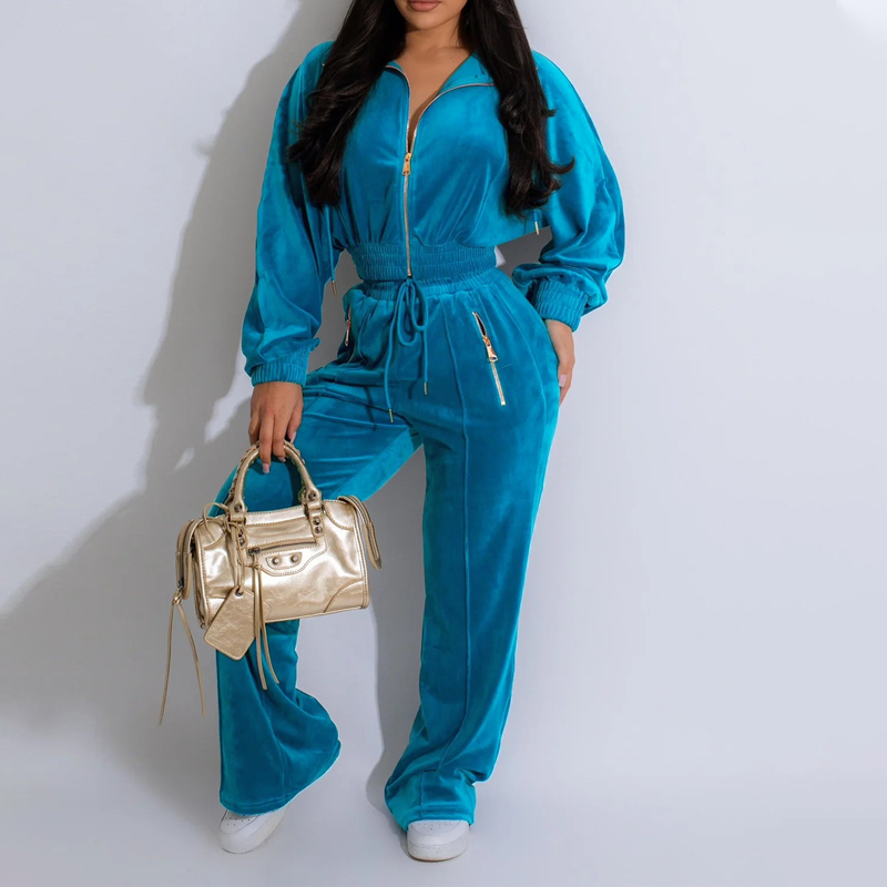 Women's Cropped Sweatshirt & Pants Set